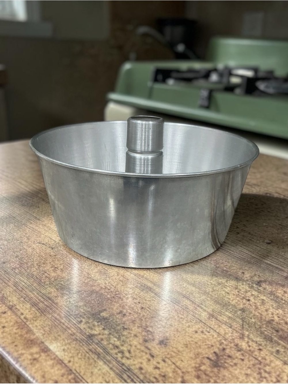 Vintage 10” Aluminum Tube Cake Pan 2 Piece Angel Food Bundt Sponge Baking Pan